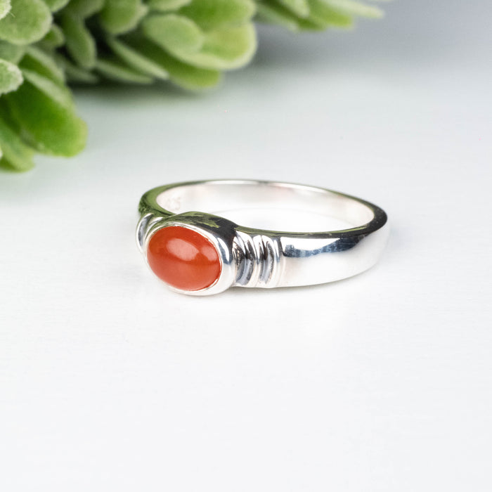 Carnelian Ring 7x5mm Size 6
