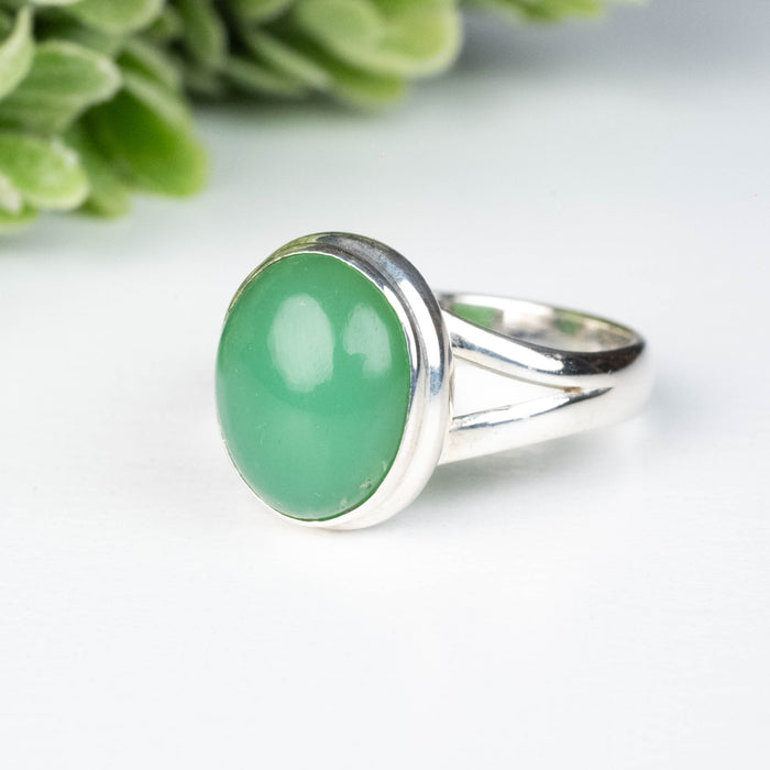 Chrysoprase Ring 12x10mm Size 7