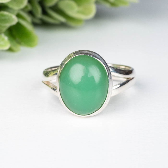 Chrysoprase Ring 12x10mm Size 7