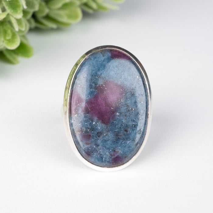 Kyanite + Ruby Ring 26x17mm Size 7.5