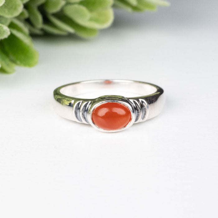Carnelian Ring 7x5mm Size 6