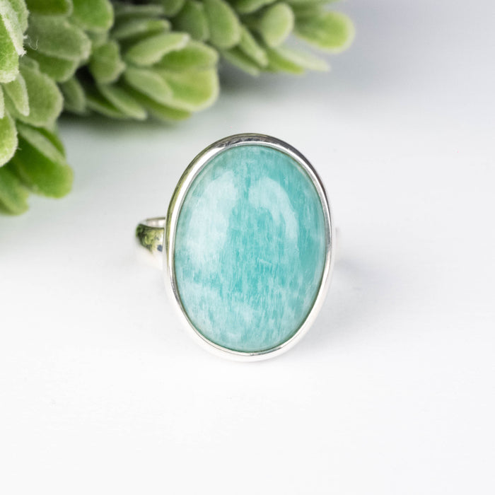 Amazonite Ring 17x13mm Size 6