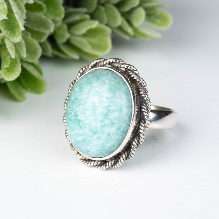 Amazonite Ring 18x14mm Size 8.5