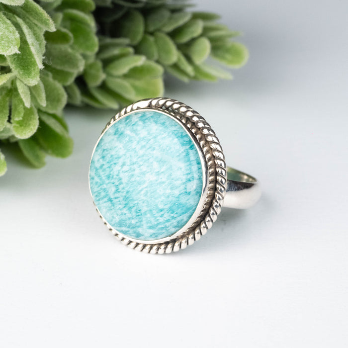 Amazonite Ring 18mm Size 9
