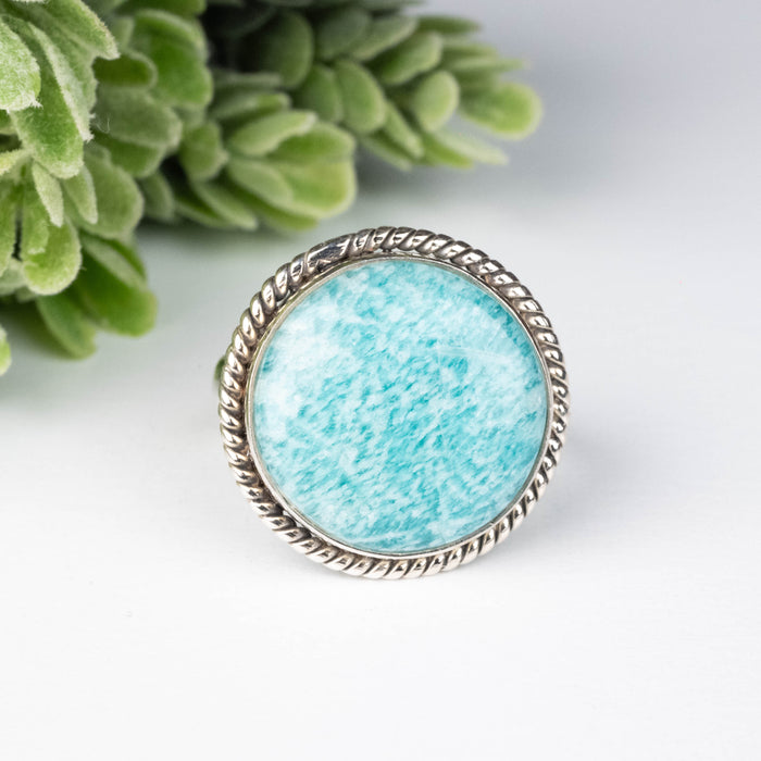 Amazonite Ring 18mm Size 9
