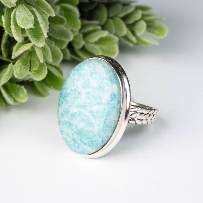 Amazonite Ring 22x15mm Size 10