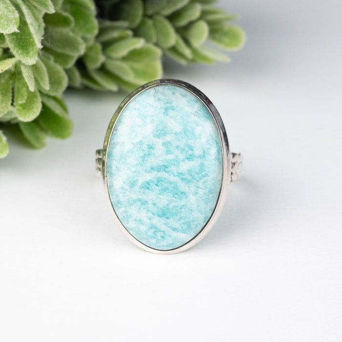 Amazonite Ring 22x15mm Size 10