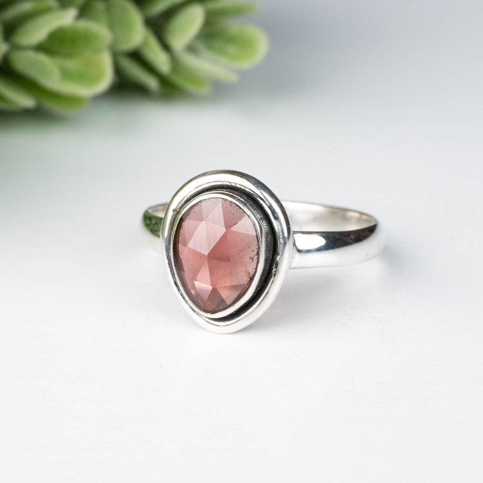Garnet Ring 9x7mm Size 8