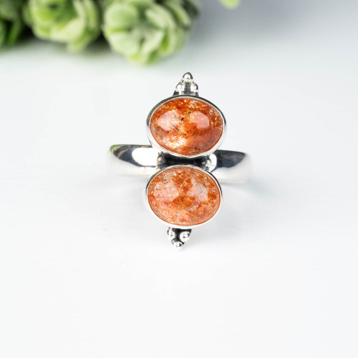 Sunstone Ring 8x6mm Size 6