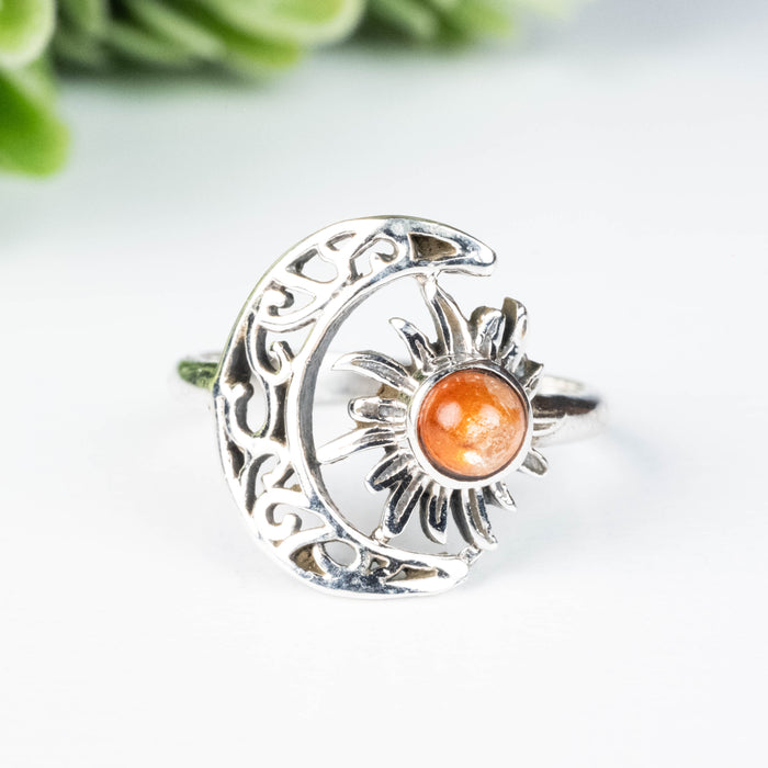 Sunstone Ring 4.5mm Size 6
