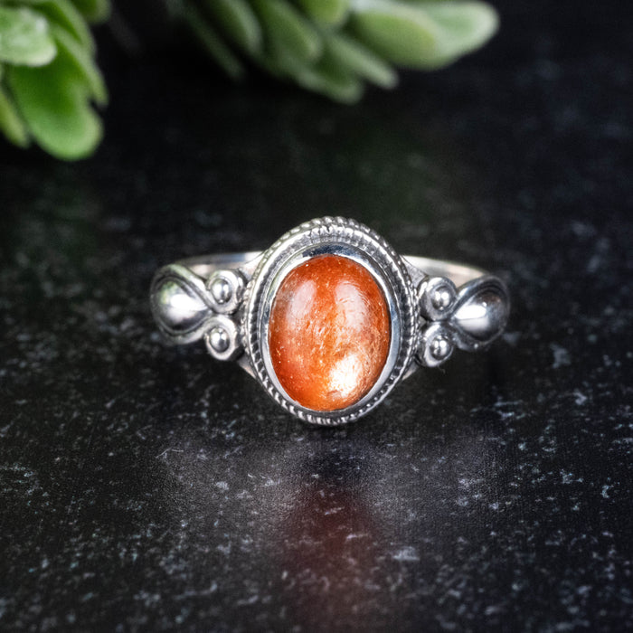 Sunstone Ring 8x6mm Size 7