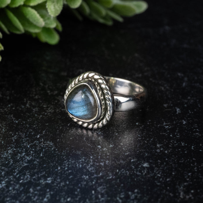 Labradorite Ring 8mm Size 5