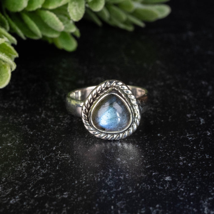 Labradorite Ring 8mm Size 5