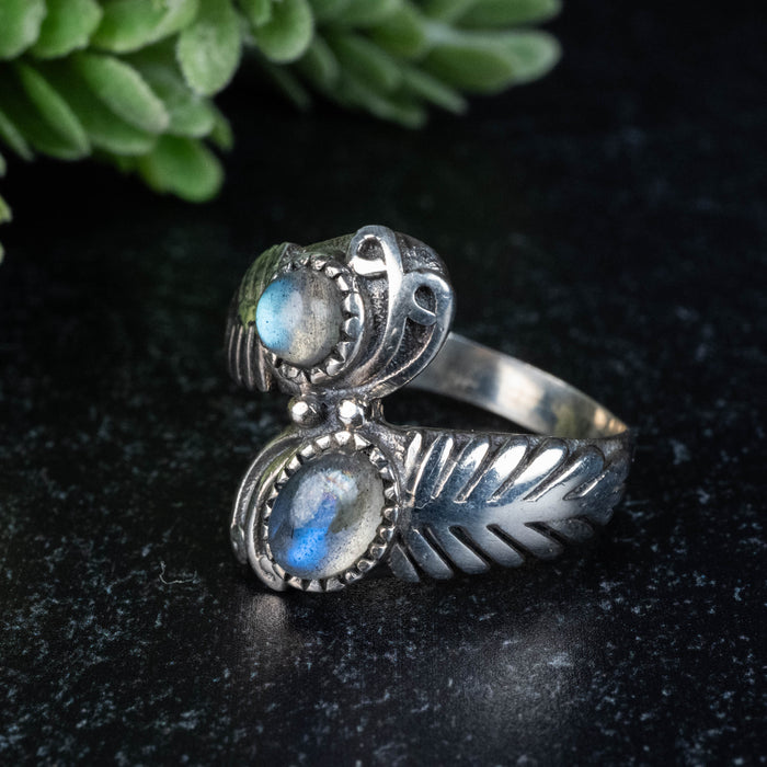 Labradorite Ring 7x5mm/5mm Size 10