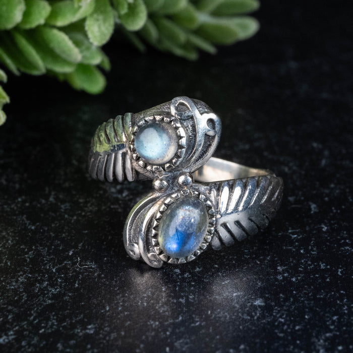 Labradorite Ring 7x5mm/5mm Size 10
