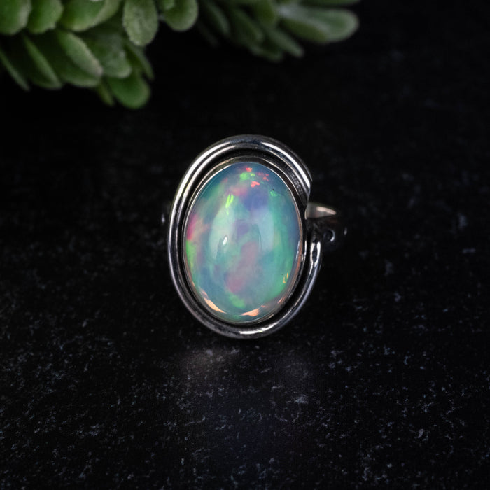 Ethiopian Opal Ring 16x11mm Size 6