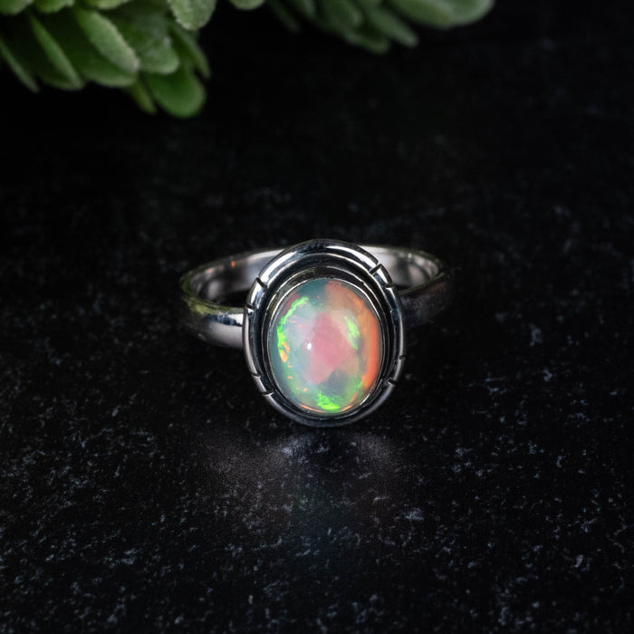 Ethiopian Opal Ring 10x8mm Size 8