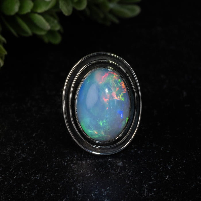 Ethiopian Opal Ring 18x13mm Size 9