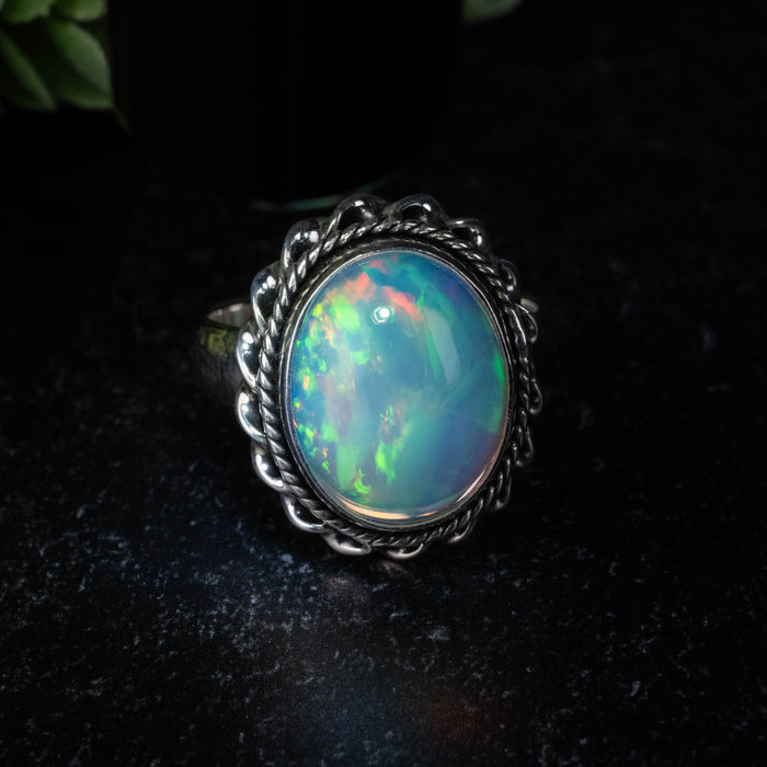 Ethiopian Opal Ring 16x13mm Size 10