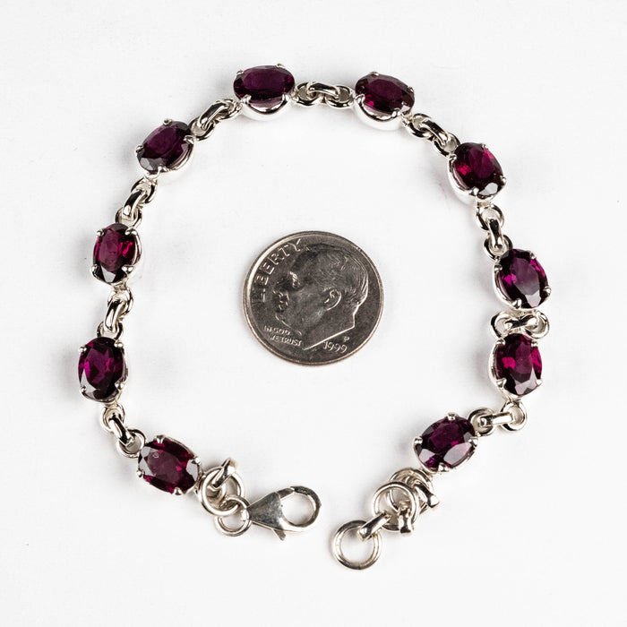 Rhodolite Garnet Bracelet 7.75" 8x6mm