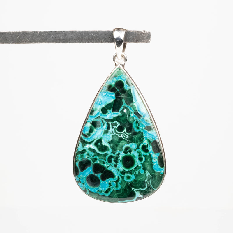 Chrysocolla + Malachite Pendant 14.72 g 57x31mm - InnerVision Crystals