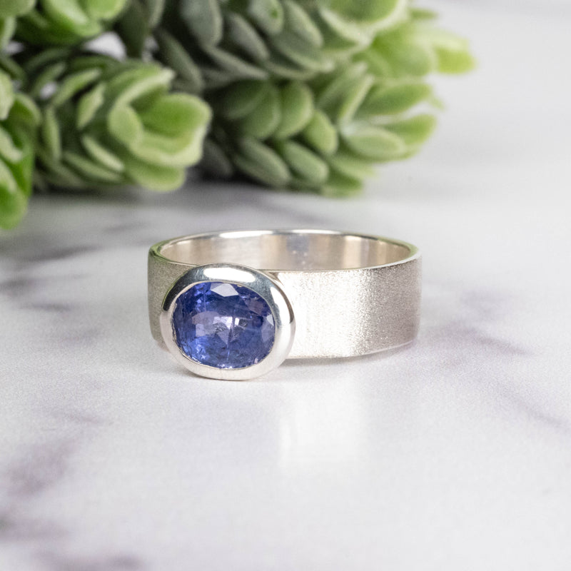 Tanzanite Ring 8x6mm Size 9 - InnerVision Crystals