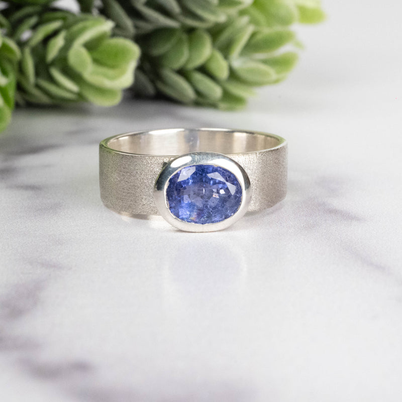 Tanzanite Ring 8x6mm Size 9 - InnerVision Crystals