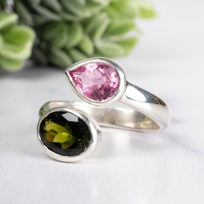 Tourmaline Ring 8x6 + 7x5mm Size 8