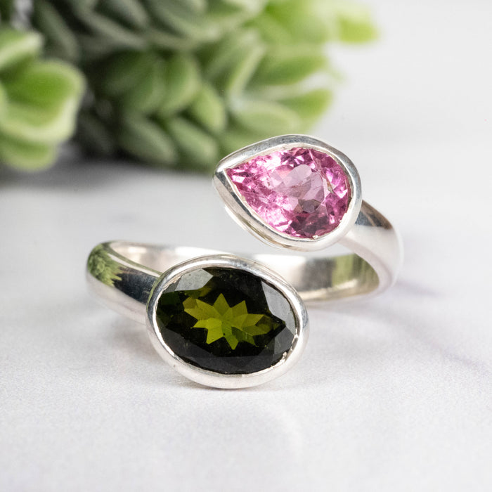 Tourmaline Ring 8x6 + 7x5mm Size 8