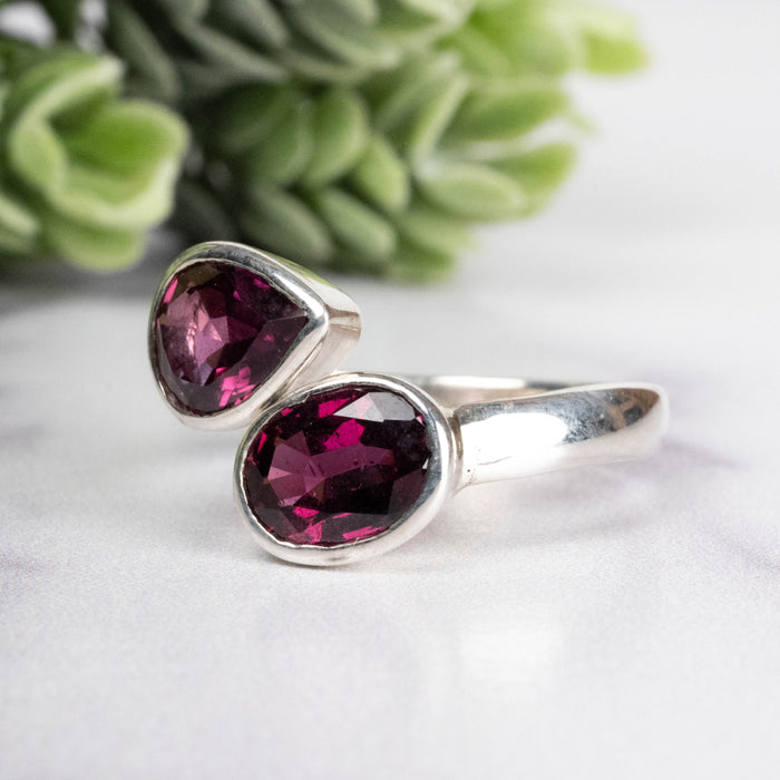 Rhodolite Garnet Ring 8x6mm Size 8