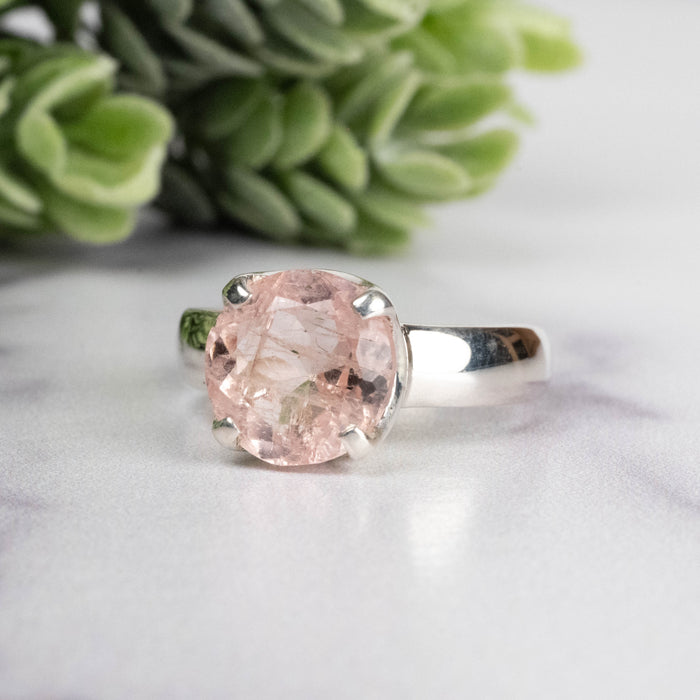 Morganite Ring 9.5mm Size 7.5