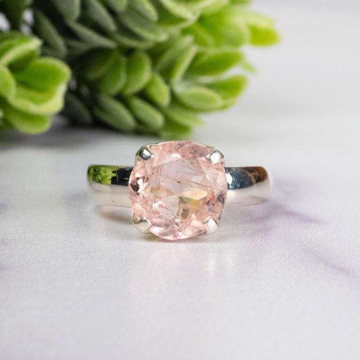 Morganite Ring 9.5mm Size 7.5