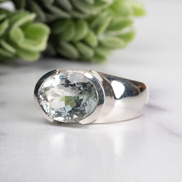 Aquamarine Ring 11x9mm Size 7.5
