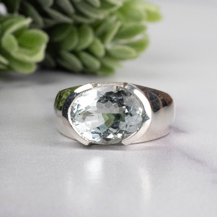 Aquamarine Ring 11x9mm Size 7.5