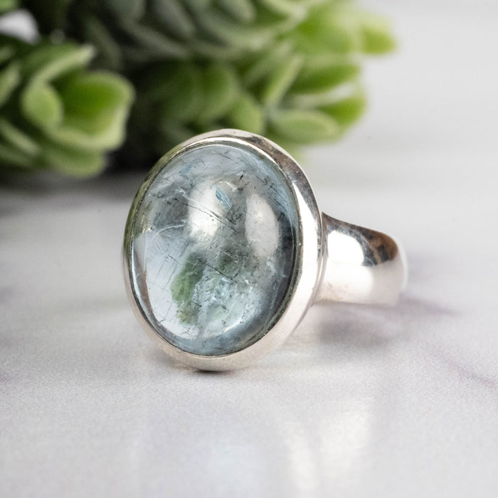 Aquamarine Ring 14x11mm Size 7.5