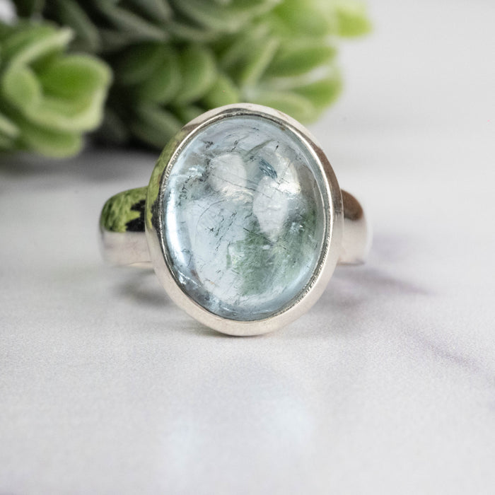 Aquamarine Ring 14x11mm Size 7.5