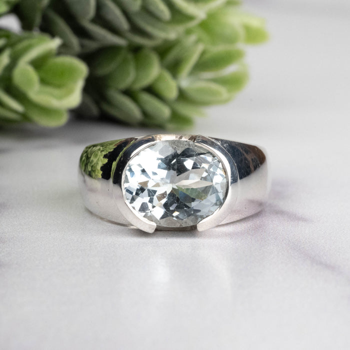 Aquamarine Ring 11x8mm Size 8