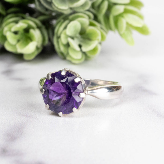 Amethyst Ring 10mm Size 7.5