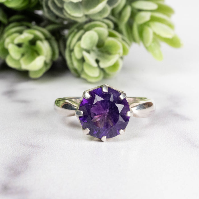 Amethyst Ring 10mm Size 7.5