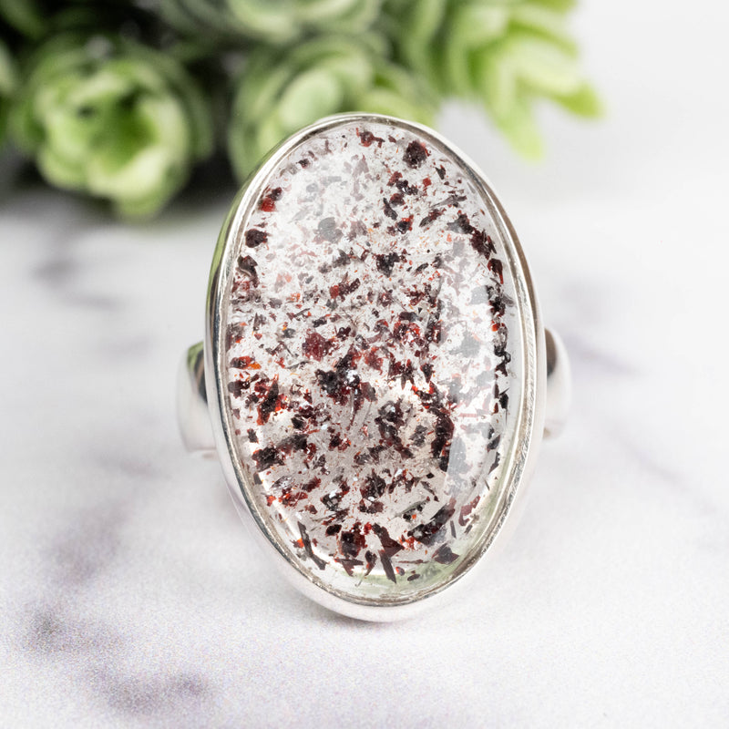 Cacoxenite Ring 25x15mm Size 9.5 - InnerVision Crystals