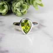 Peridot Ring 10x8mm Size 7 - InnerVision Crystals