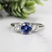 Tanzanite + White Topaz Ring 5.5mm Size 6 - InnerVision Crystals