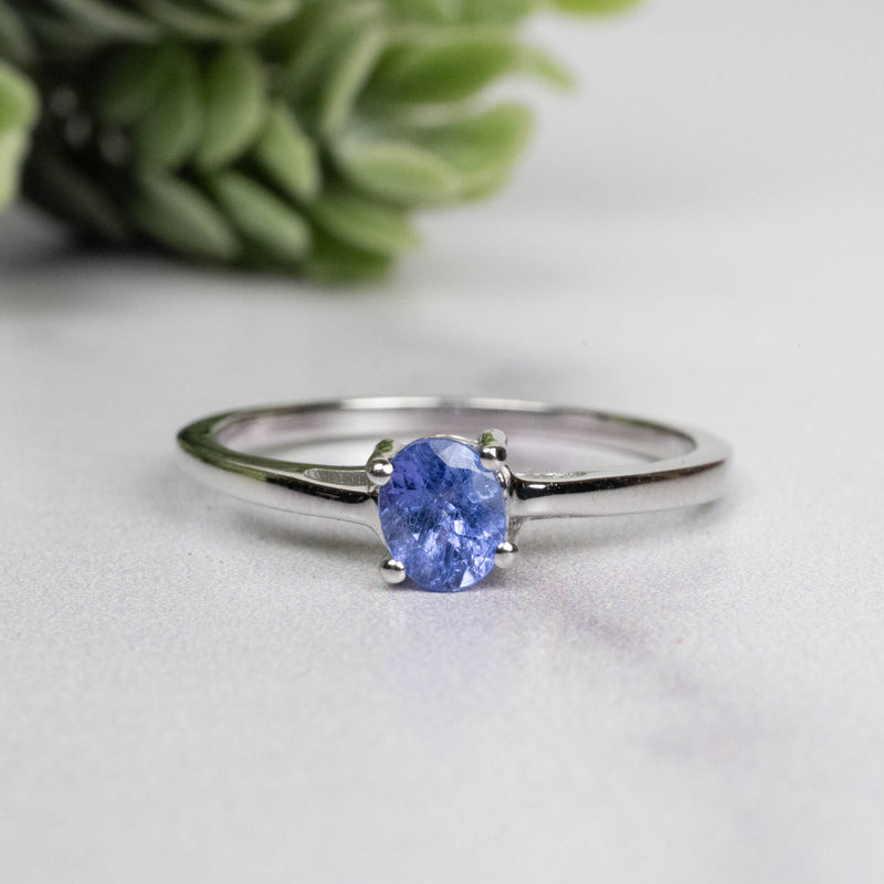 Tanzanite Ring 5x4mm Size 7 - InnerVision Crystals