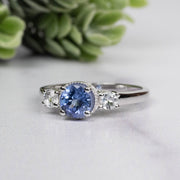 Tanzanite + White Topaz Ring 5.5mm Size 7 - InnerVision Crystals