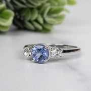 Tanzanite + White Topaz Ring 5.5mm Size 7 - InnerVision Crystals