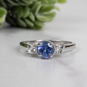 Tanzanite + White Topaz Ring 5.5mm Size 8 - InnerVision Crystals