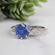 Tanzanite + White Topaz Ring 6.5mm Size 6 - InnerVision Crystals