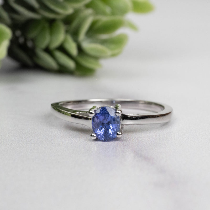 Tanzanite Ring 5x4mm Size 8 - InnerVision Crystals