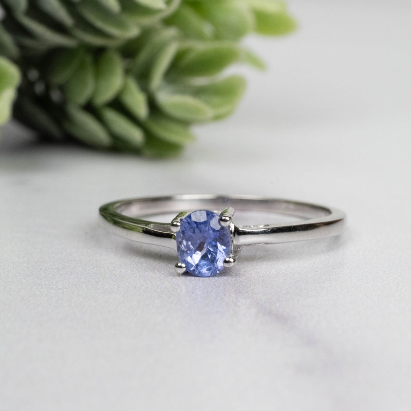 Tanzanite Ring 5x4mm Size 8 - InnerVision Crystals