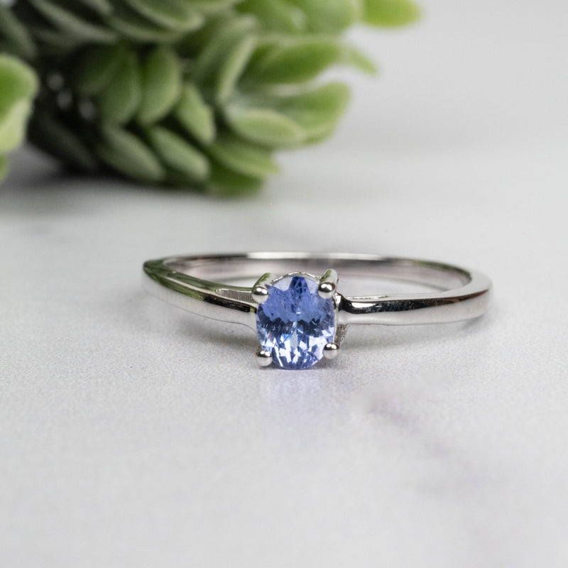 Tanzanite Ring 5x4mm Size 8 - InnerVision Crystals